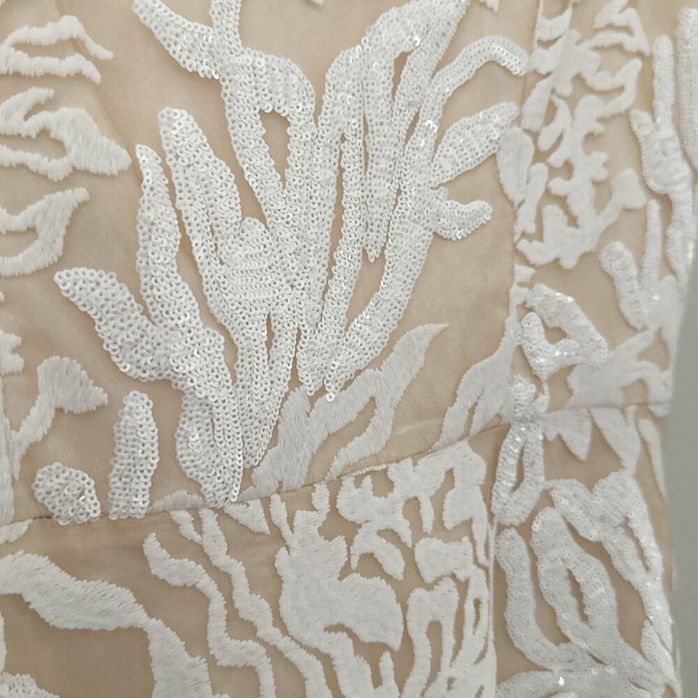 DRESS THE POPULATION | Layla Sweetheart Fit & Flare Midi Dress White Ivory | XL - Picture 8 of 14